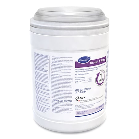 Diversey Oxivir 1 Wipes, Characteristic Scent, 10" x 10", 60 Wipes, PK12 100962573